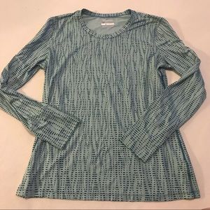 Columbia Teal Polka Dot Long Sleeve